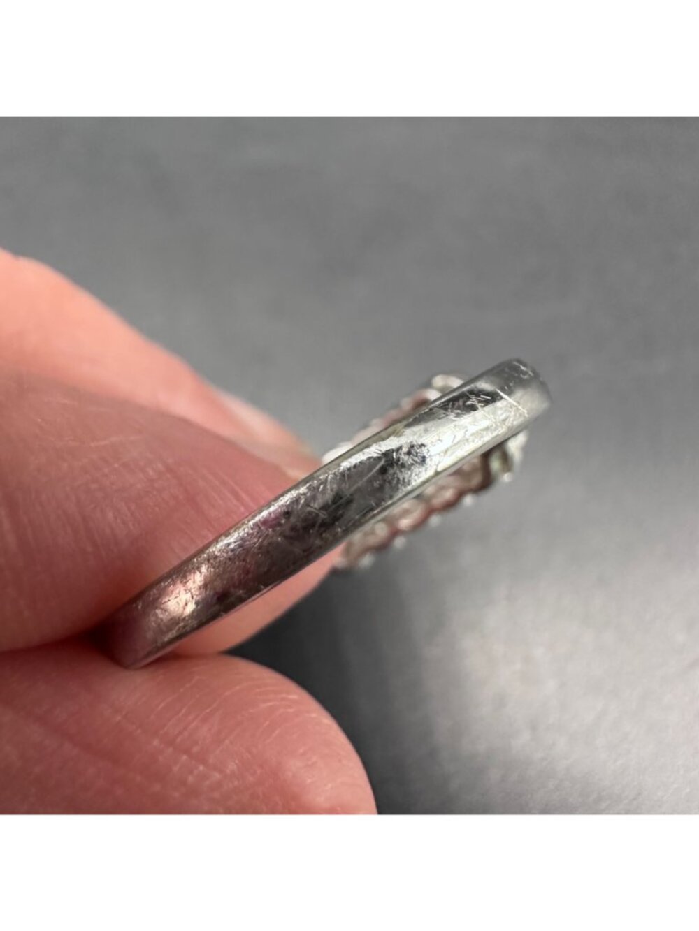 Vintage Sterling Silver Multicolor Gemstone Ring Rainbow Statement Size 10.75 - Picture 9 of 11